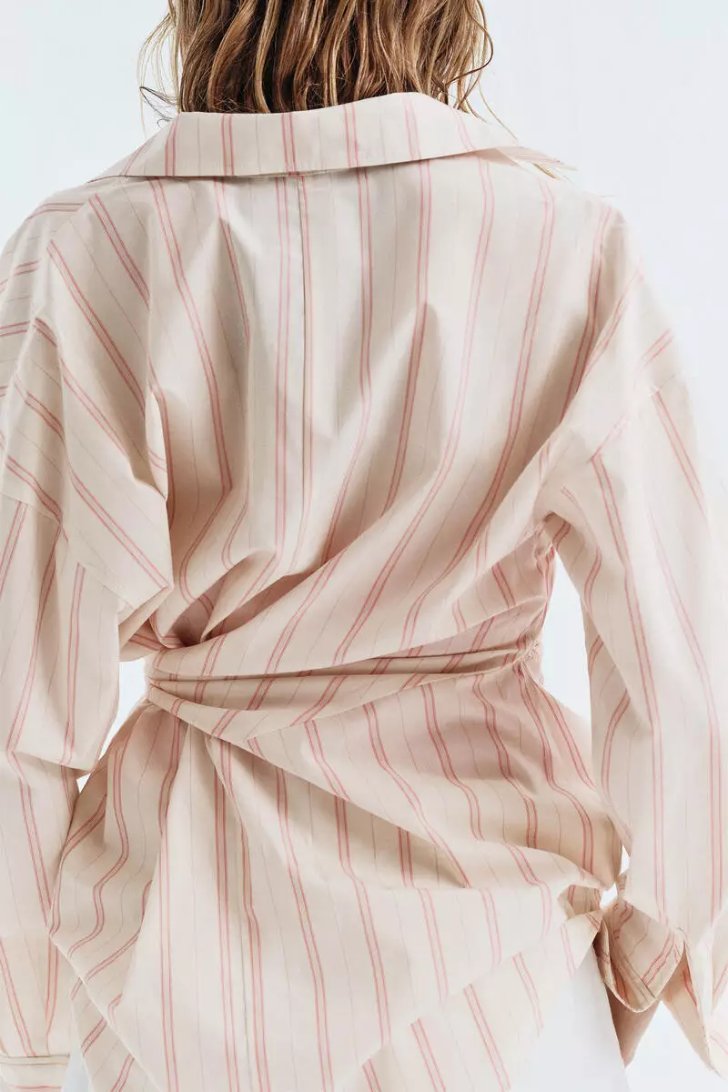 Tie-detail cotton shirt