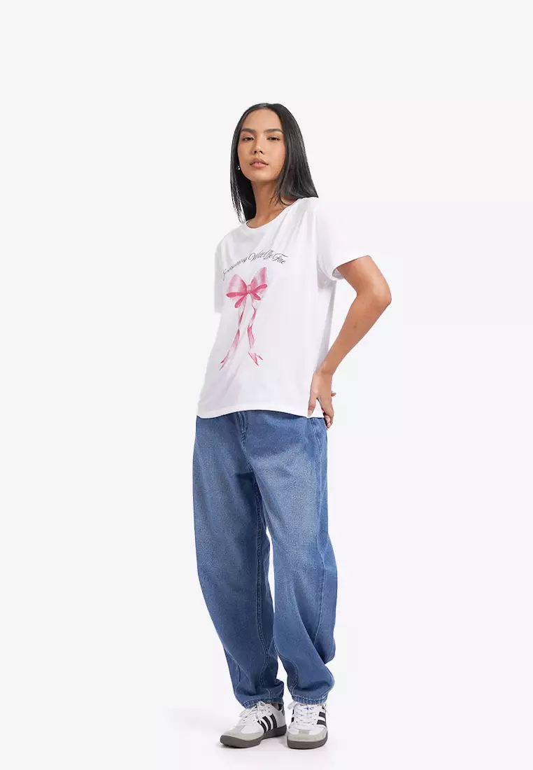 Round Neck Short Sleeve Graphic T-Shirt