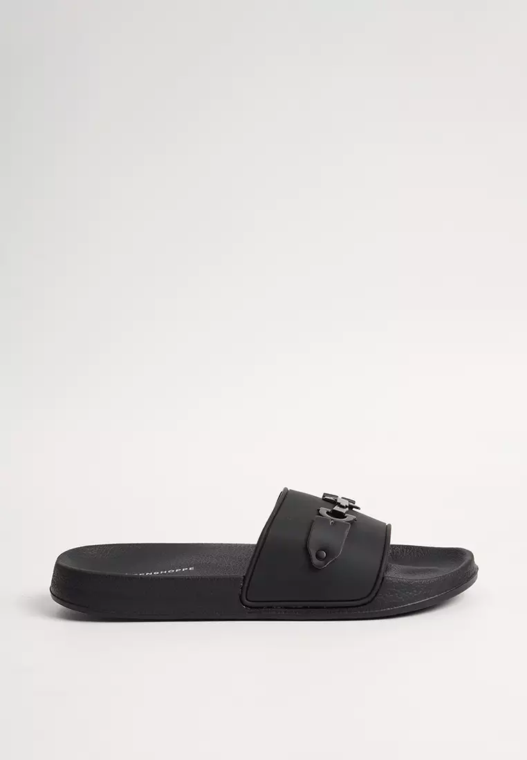 Discount on Penshoppe  shoes - SKU: Women's All Rubber Slides with Metal Detail