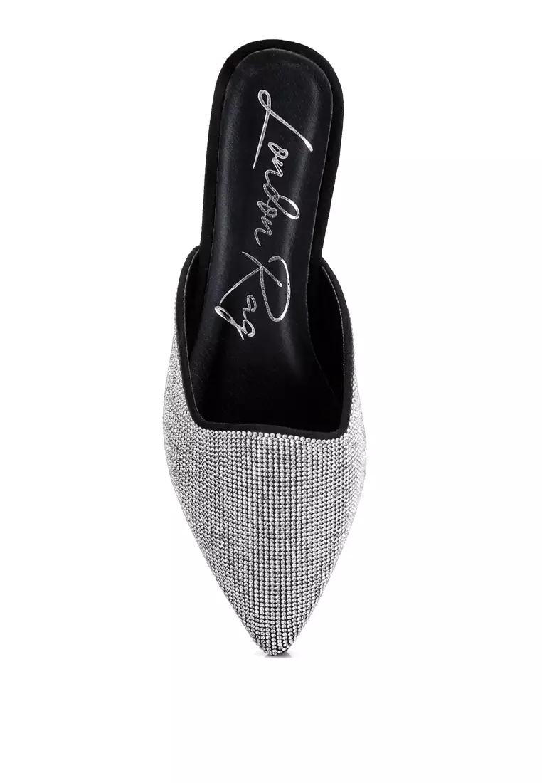 Buy London Rag Black Rhinestones Mules Online | ZALORA Malaysia
