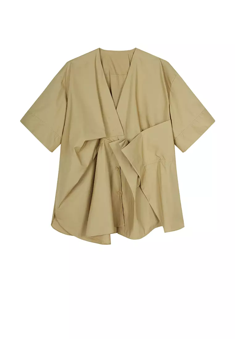 全棉立體圖形OVERSIZE短袖襯衣