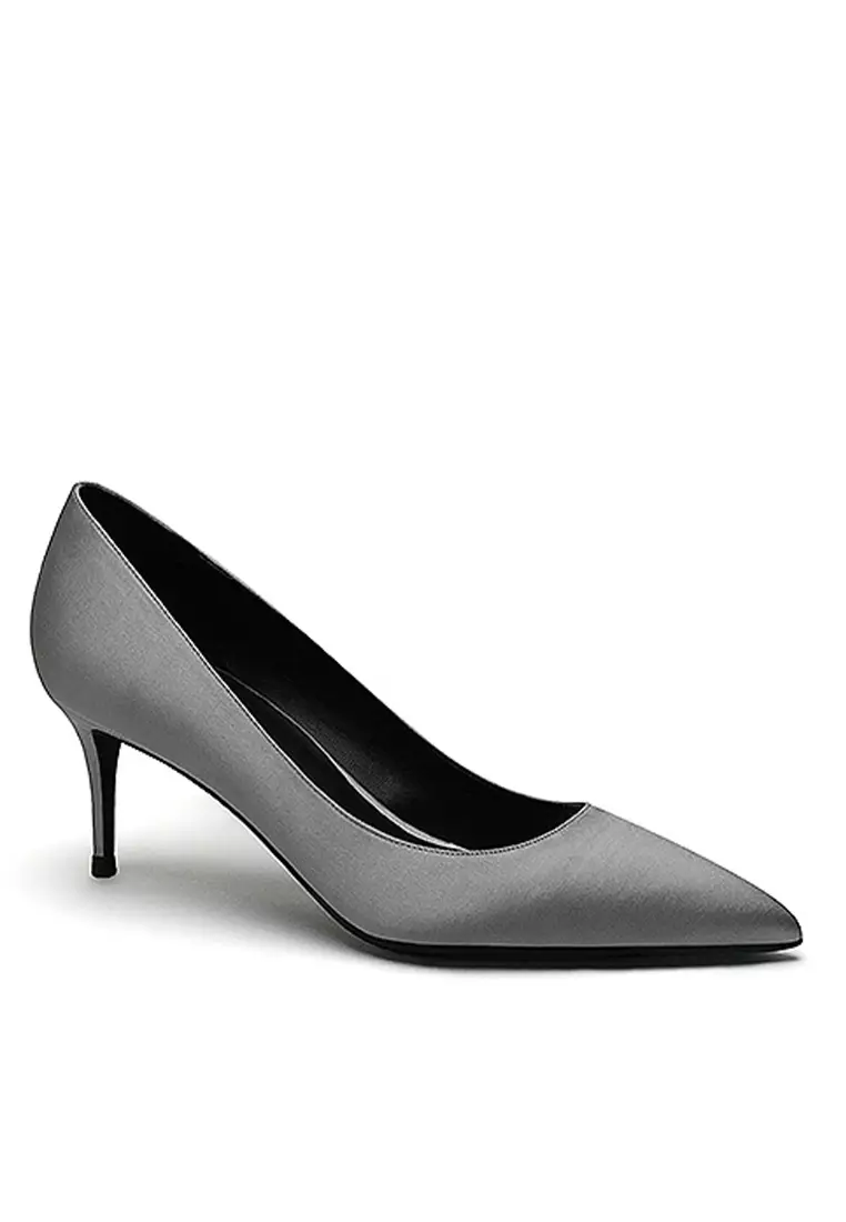 6CM Silk Fabrics Pointed High Heel Shoes HZL163