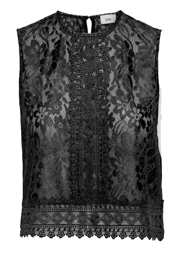 Sleeveless Lace Jersey Top