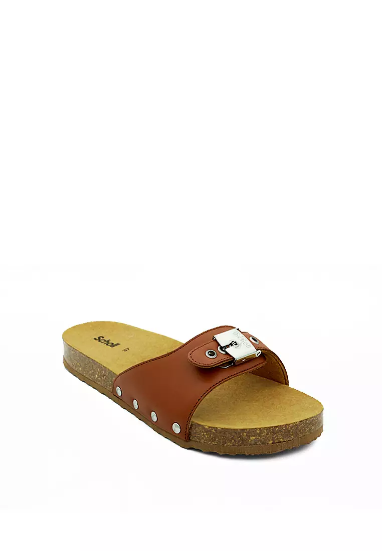 Discount on Scholl Shoes  shoes - SKU: Pescura Flat Cork Leather Women's Casual Sandals