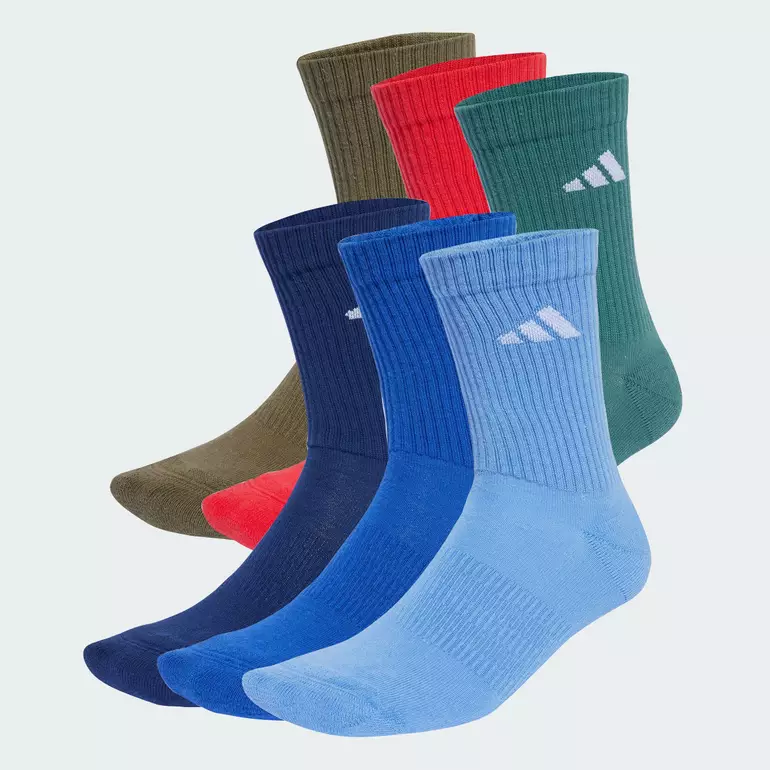 Lifestyle Cushioned Crew Socks 6 Pairs Unisex Blue JW2774
