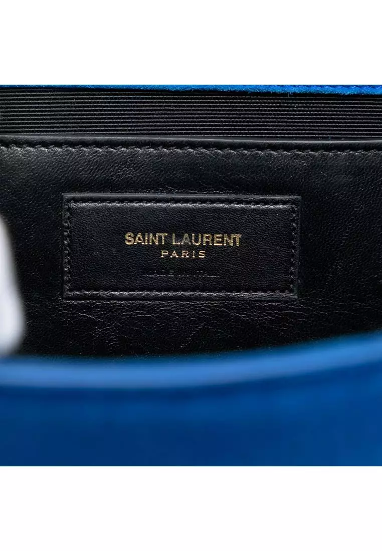 Pre-Loved Saint Laurent Medium Suede Monogram Kate Tassel Crossbody