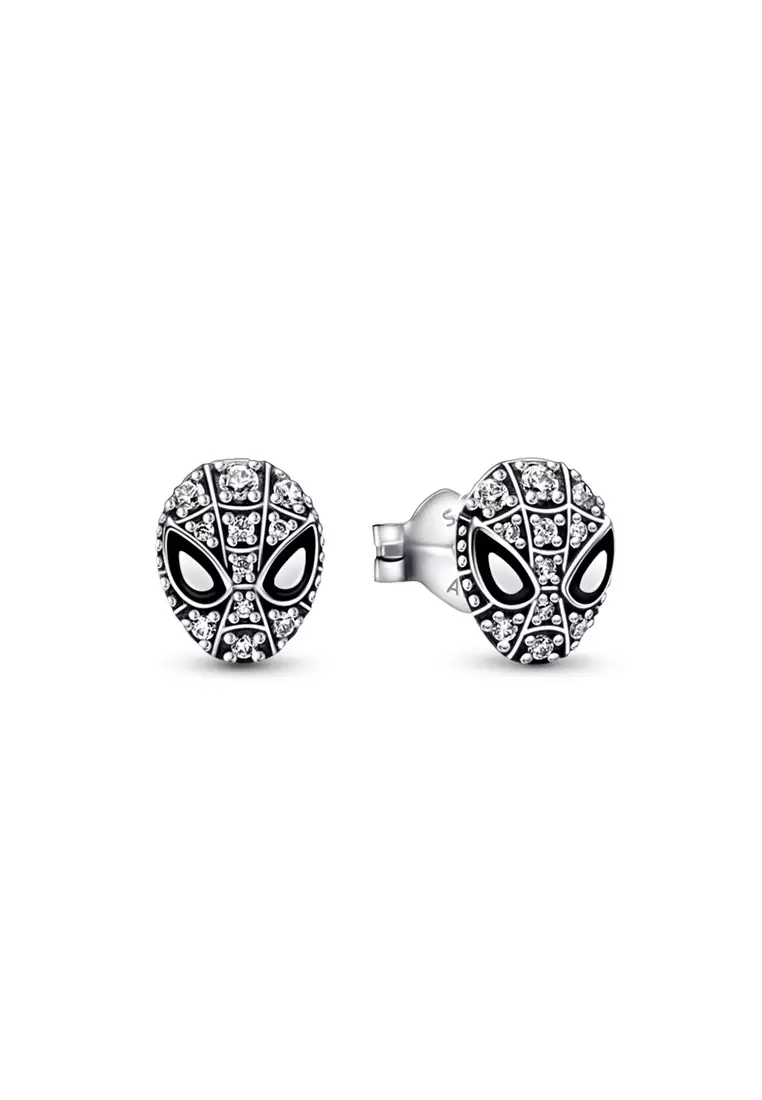 Pandora x Marvel Spider-Man Mask Pavé Stud Earrings
