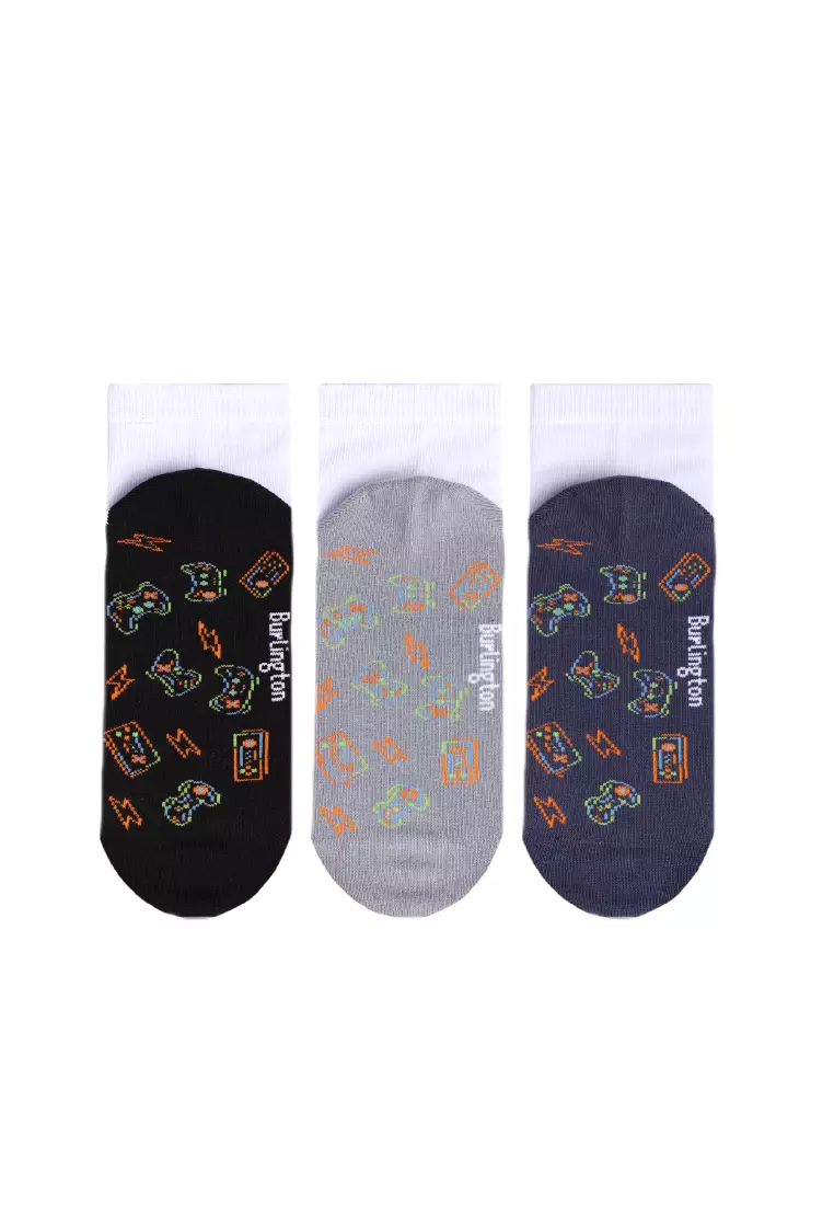 Boys’ Cotton Casual Ankle Socks 3 pairs in 1 pack BBCKG80