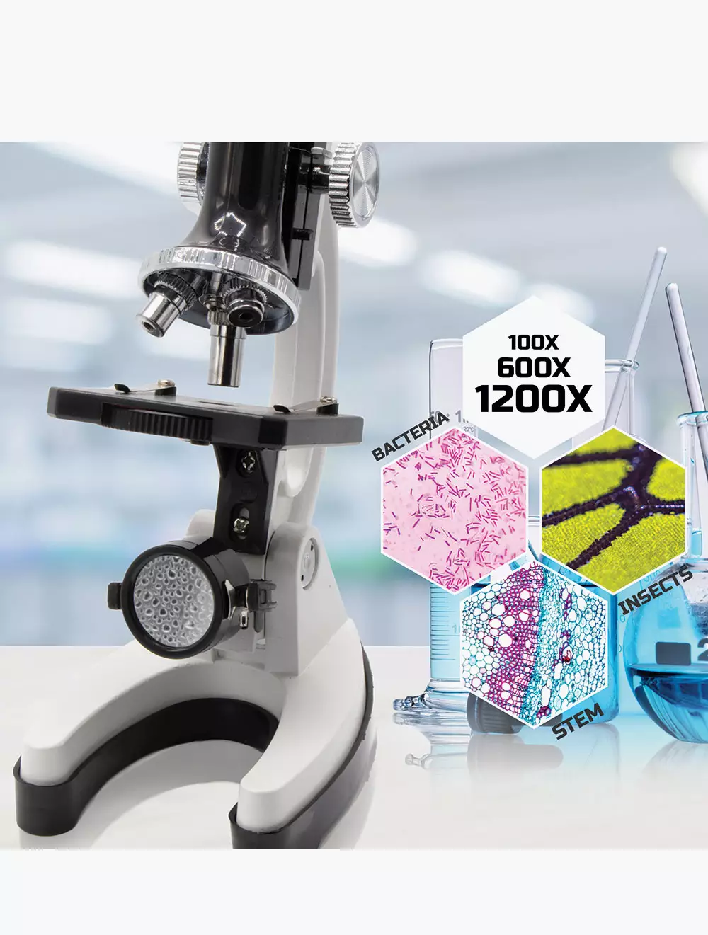 Discovery Mindblown Kids Microscope Kit 48 Pcs - DCN1423005521 - Multicolor