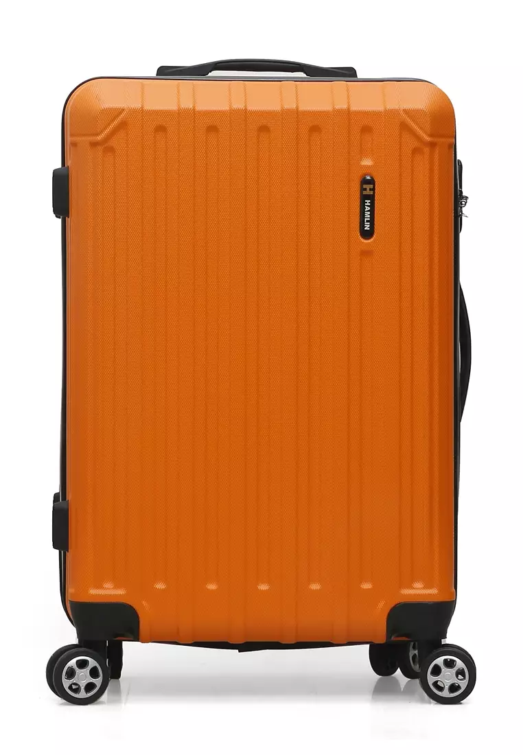 Isvara Tas Koper Hardcase Unisex One Set Suitcase Number Code Combination Lock Large Compartment Material ABS+PVC Coated ORIGINAL - Orange