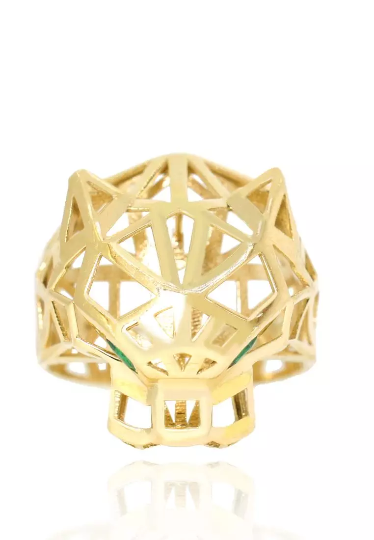 Tiger face cheap ring gold