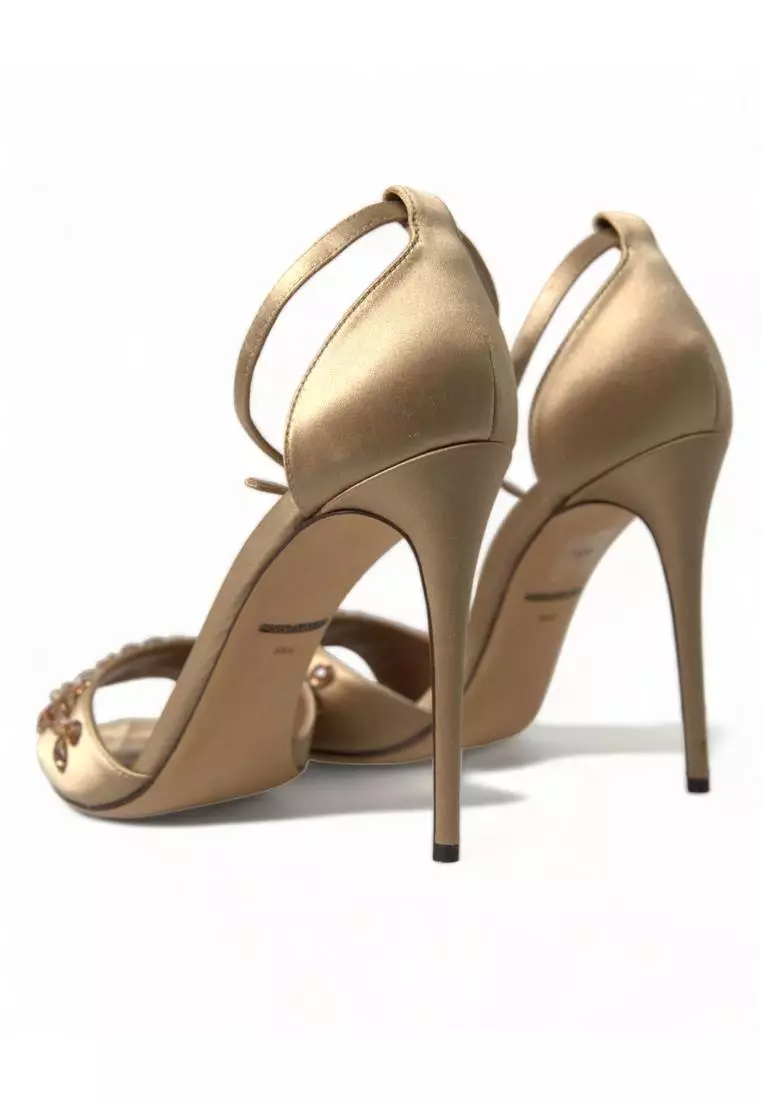 Dolce & Gabbana Dolce & Gabbana Gold Satin Ankle Strap