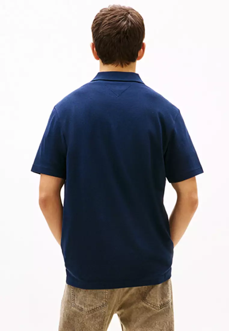 Badge Regular Fit Waffle Knit Polo Shirt - Tommy Jeans