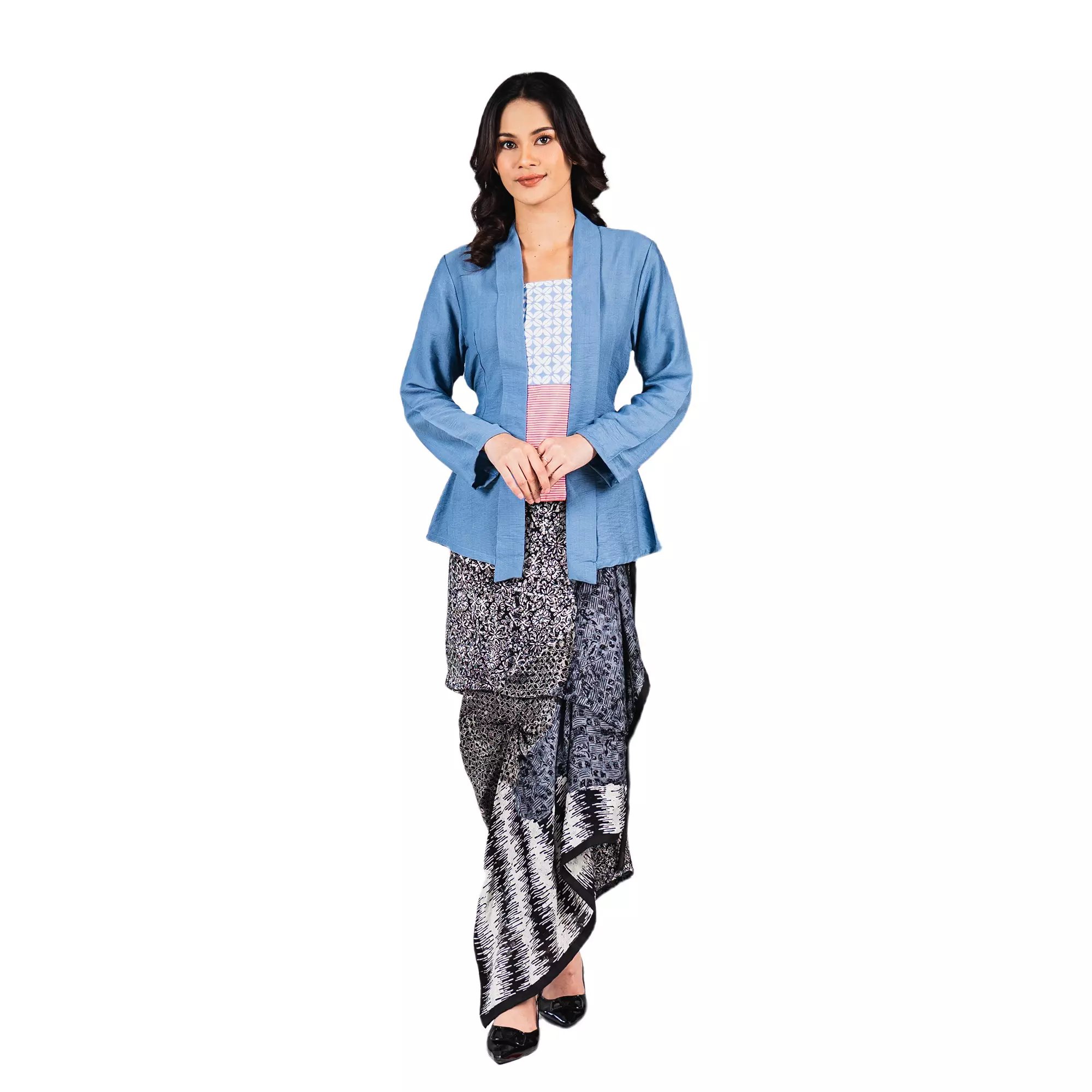 Blouse Batik Wanita - Atasan Batik - Bhatara Batik Eleanor 1 - Baju Batik Kutubaru Modern Lengan Panjang