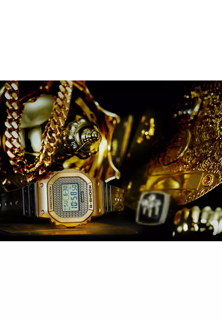 Men's Digital Watch DWE-5600HG-1 Gold Chain Series Sports Watch for mens + Additional Bands DWE5600HG DWE5600HG-1 DWE-5600HG-1ADR