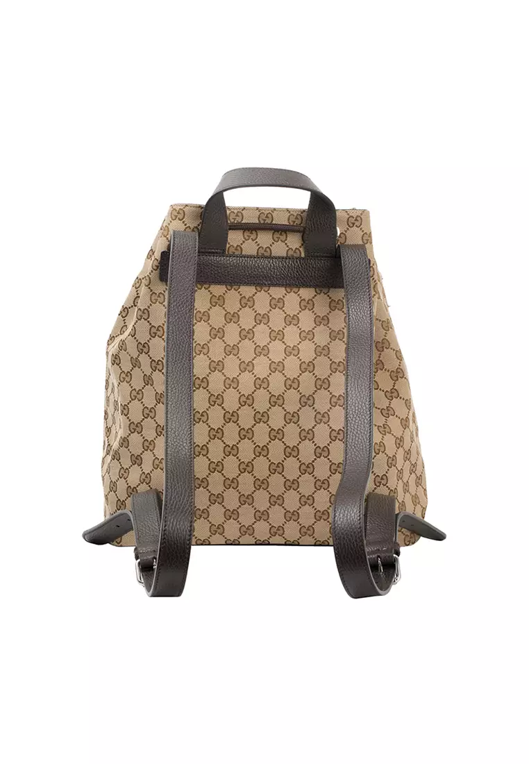 Gucci Brown Monogram GG Canvas Drawstring Backpack Silver Hardware, 2010's  Available For Immediate Sale At Sotheby's