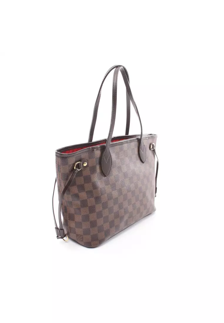 Buy Louis Vuitton Pre-loved LOUIS VUITTON Neverfull PM Damier ebene Handbag  tote bag PVC leather Brown Online