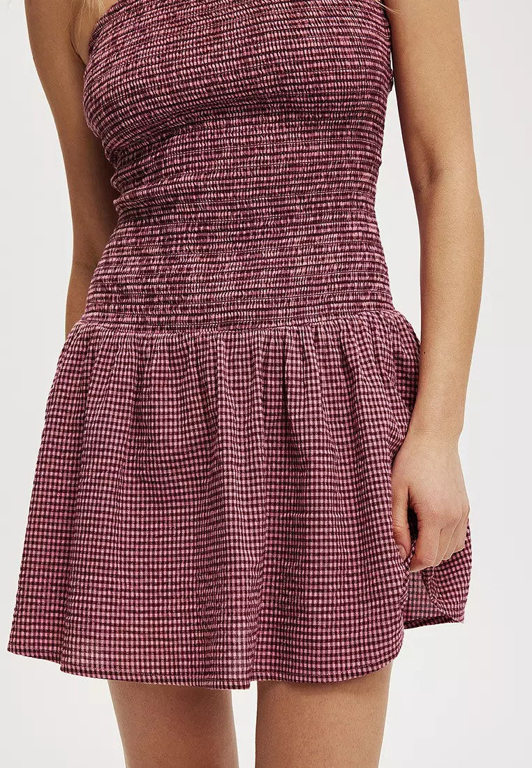 Shirred Tube Mini Dress