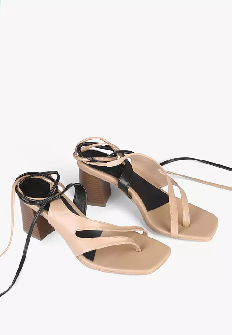 Two Tone Zenit Strappy Heels