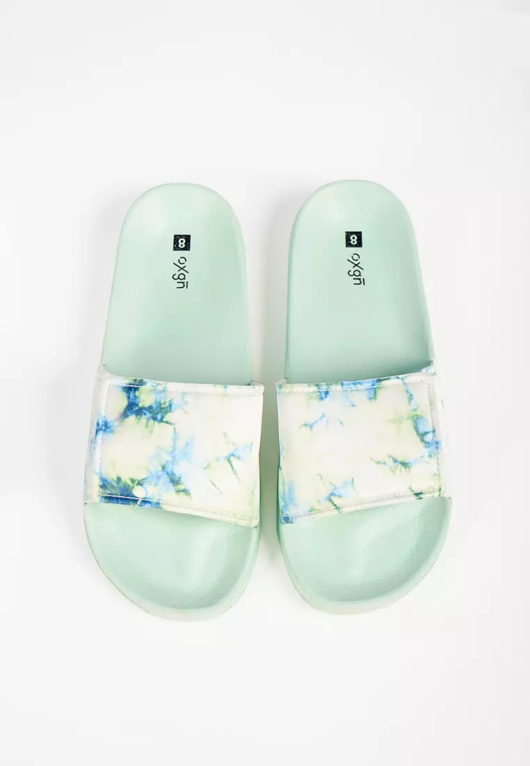 Discount on Oxgn  shoes - SKU: Ladies' Tie Dye Velcro Slides