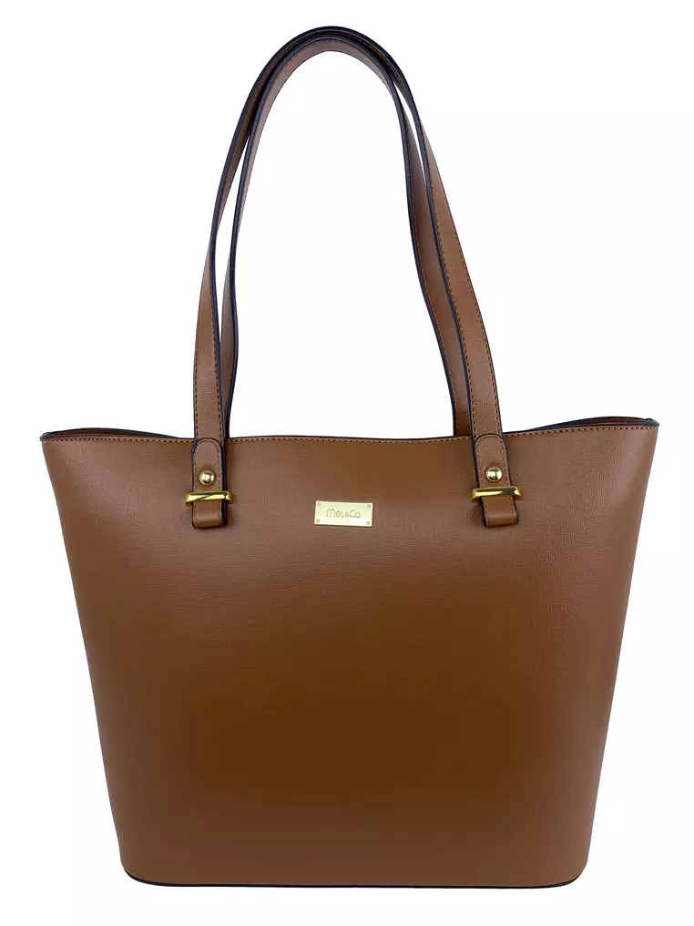 Michael+Kors+Mel+Medium+Leather+Tote+Bag+Black for sale online