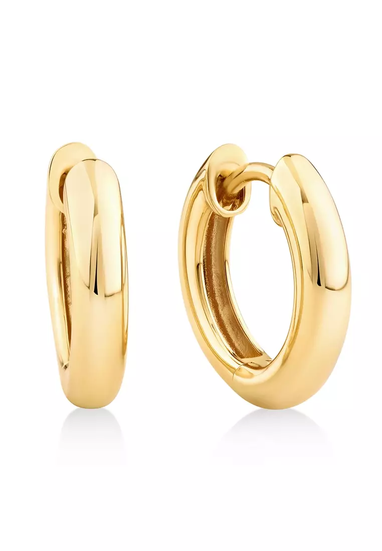 Gold hoop sale huggie earrings