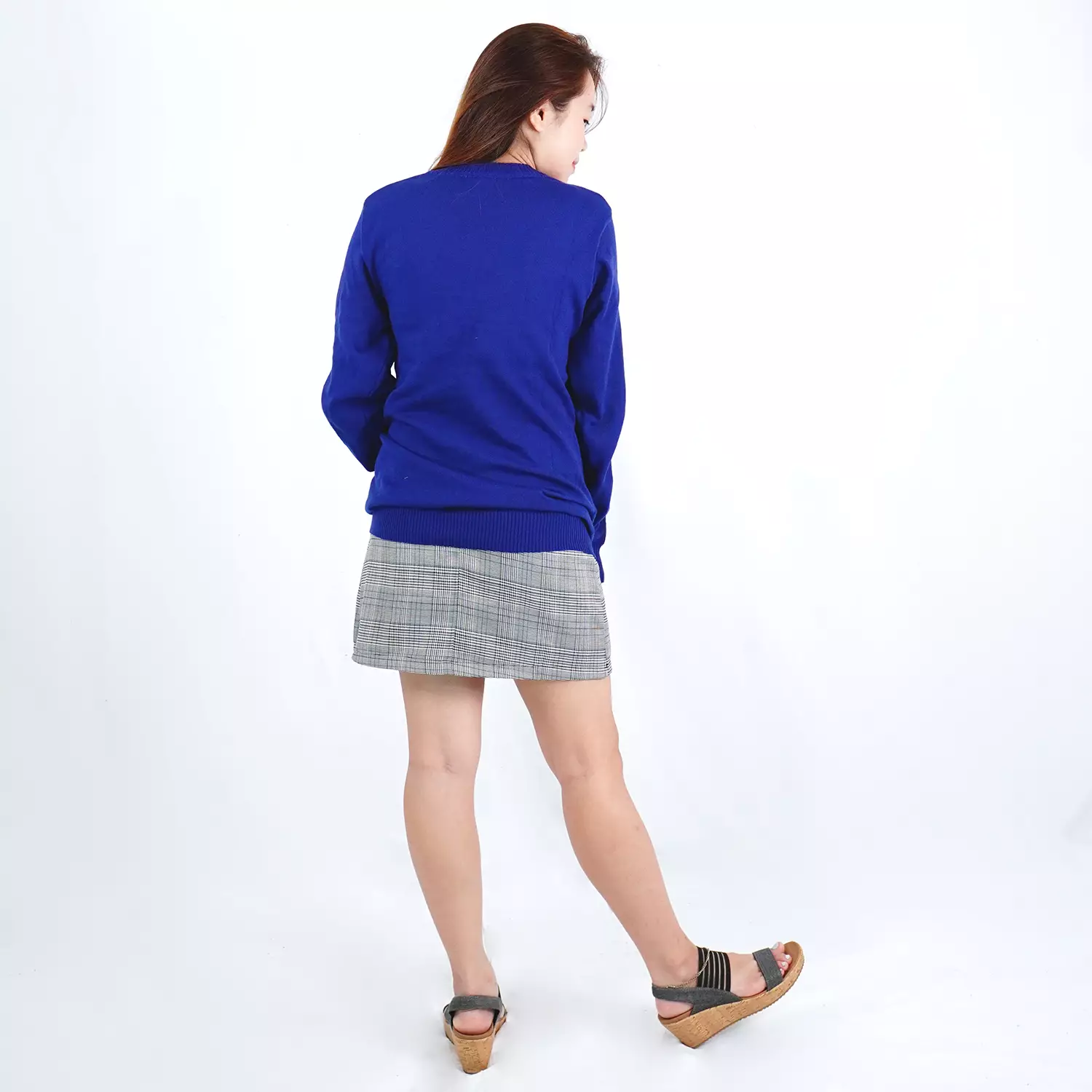 ONIE Sweater Wanita Sweater Rajut Wanita Leher O Neck Sweater Wanita - BIRU BENHUR