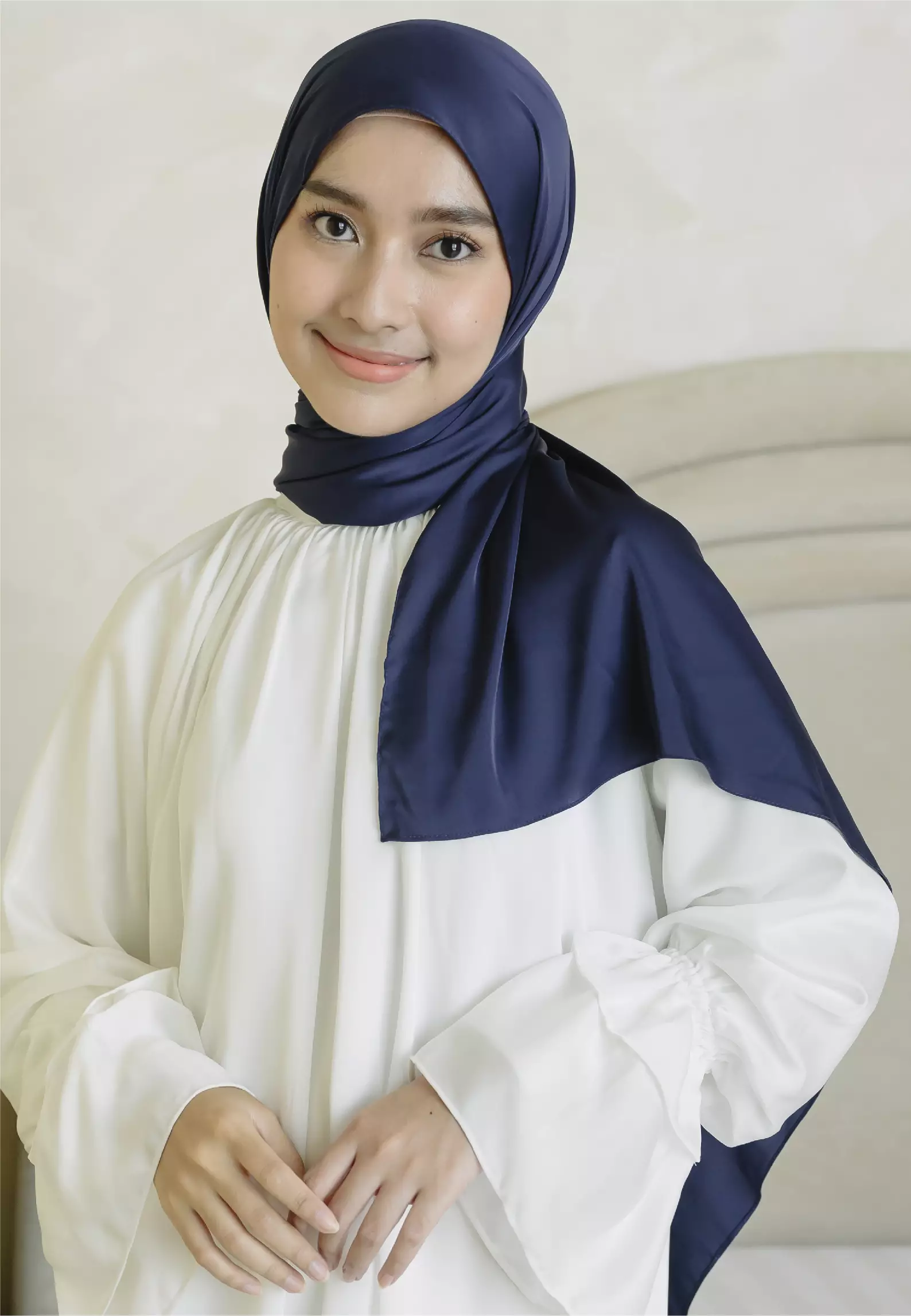 Shadeera Silk Shawl Navy (Lozy x Shadira)