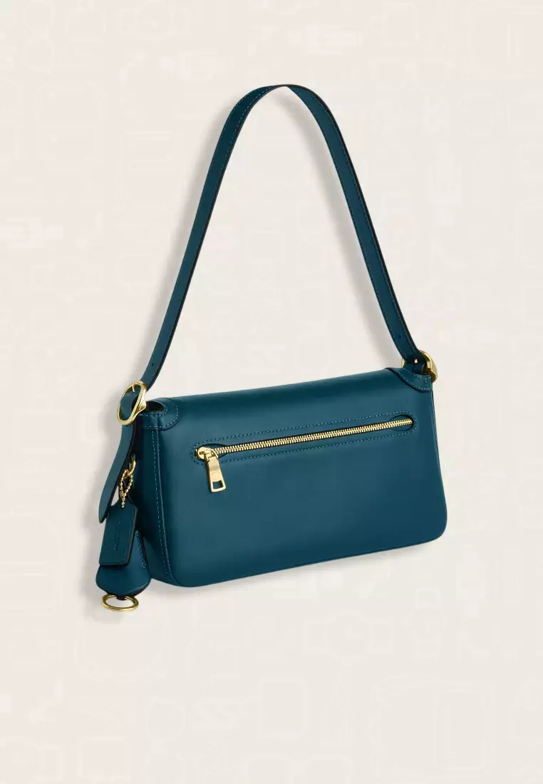 Coach Etta Small Flap Shoulder Bag Teal Ink