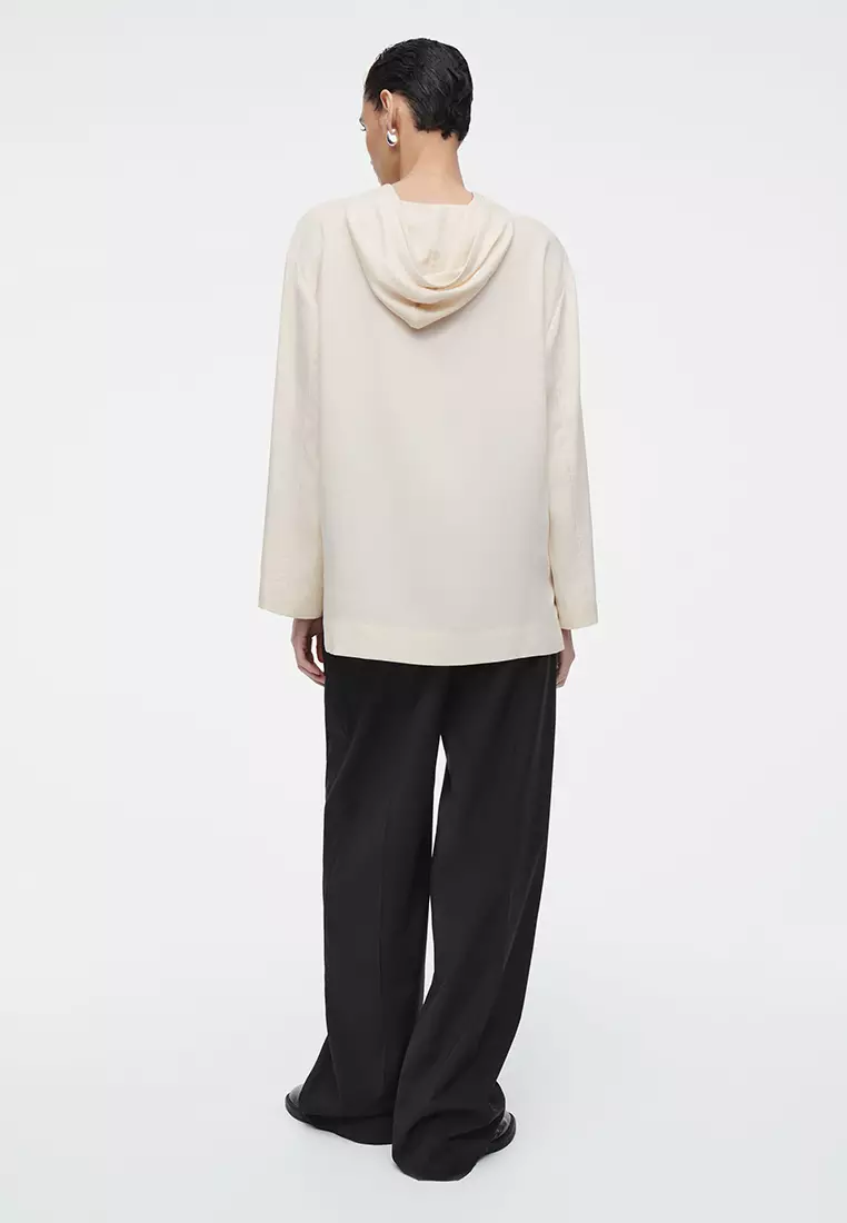 超美品　横浜流星着用　Hoodie coat Beige Cropped zip-through hoodie