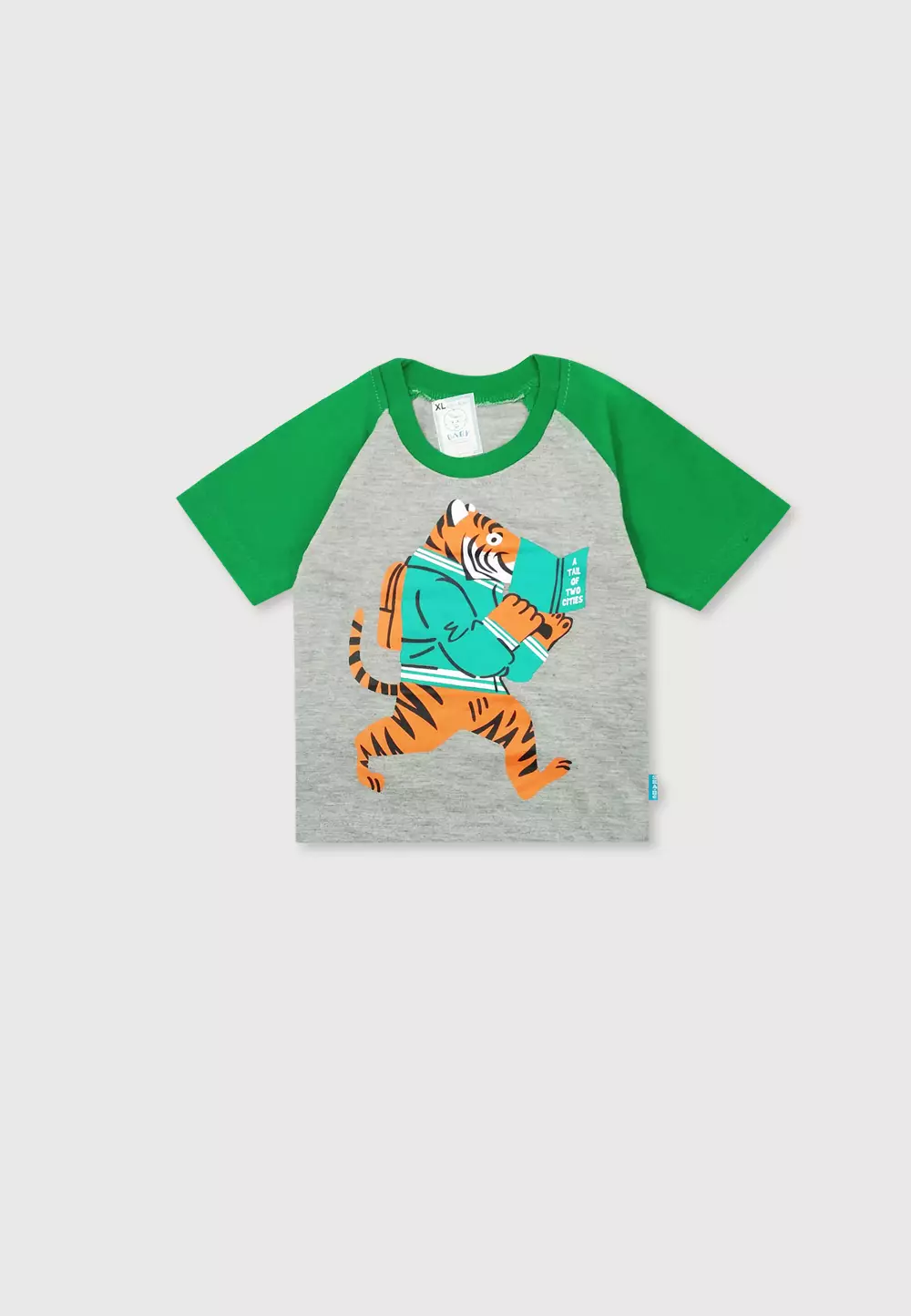 Wakakids Setelan Bayi Laki Laki Baju Lengan Pendek Anak Usia 12 Bulan Hingga 18 Bulan Set Celana Jeans Motif Tiger 3399 Hijau