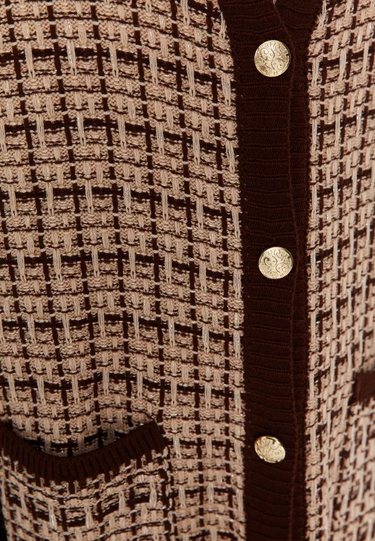 Tweed Look Knit Cardigan