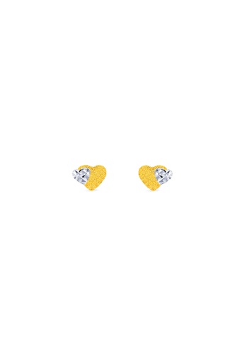 MJ Jewellery 白色 and 金色 MJ Jewellery Love形金耳環 S117, 916/22K黃金 03F7FAC5146B07GS_1