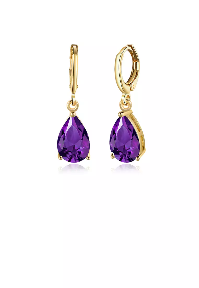Purple drop clearance earrings