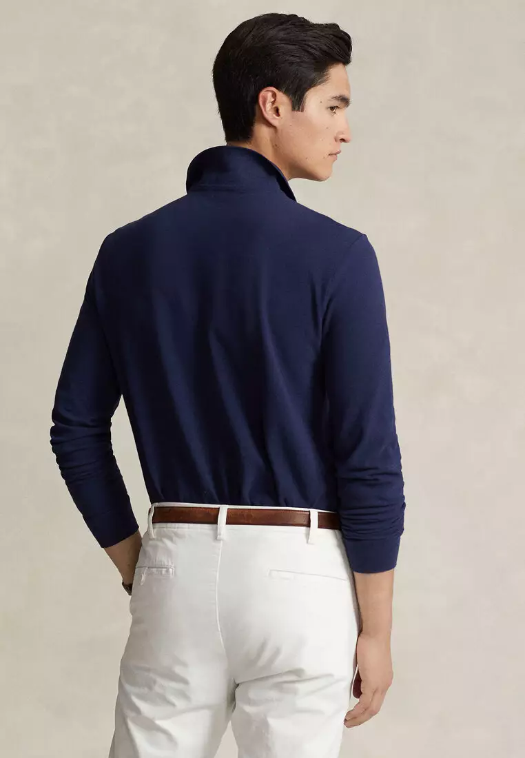Custom Slim Fit Long Sleeve Polo Shirt