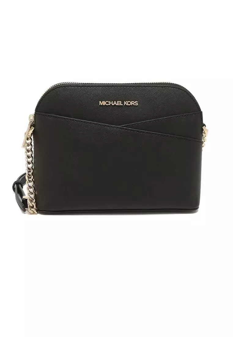 Michael Kors Jet Set Travel MD Dome Crossbody Bag 35F1GTVC6T Black