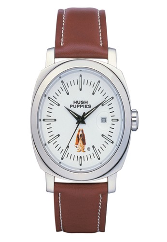 Hush Puppies Fashion Women's Watch HP 3465M.2501 White Silver Brown Leather