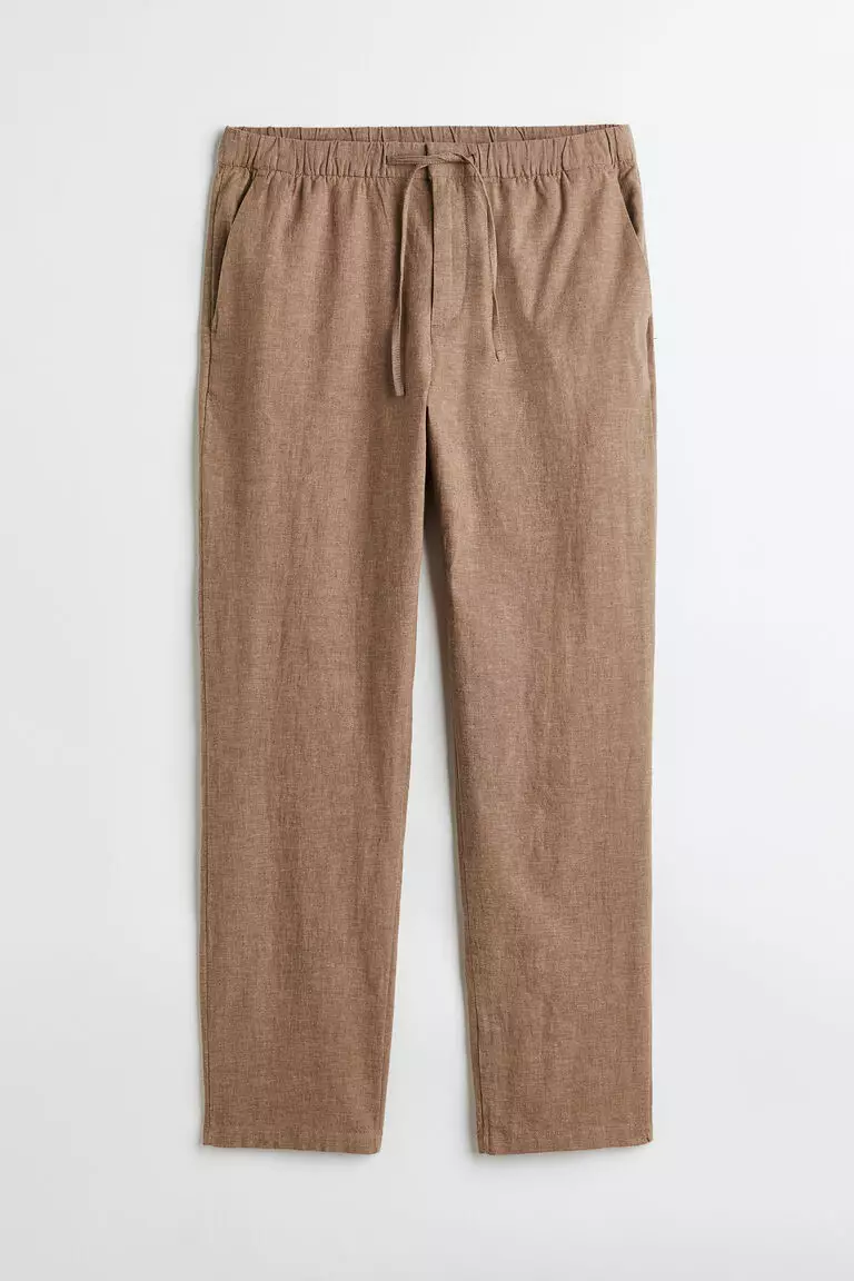 EQ Wave Linen Reg Trousers Smt