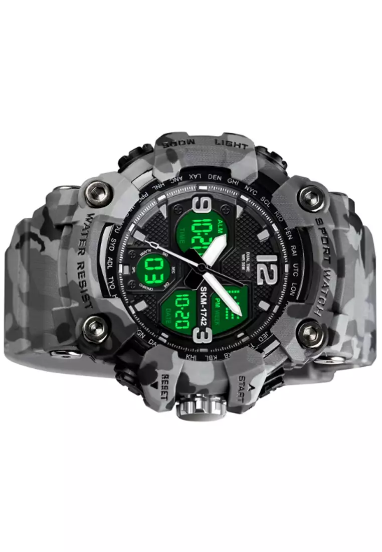 Jam Tangan Digital Pria Waterproof Many Function Strap Tali Material PU Silicone BY33 ORIGINAL