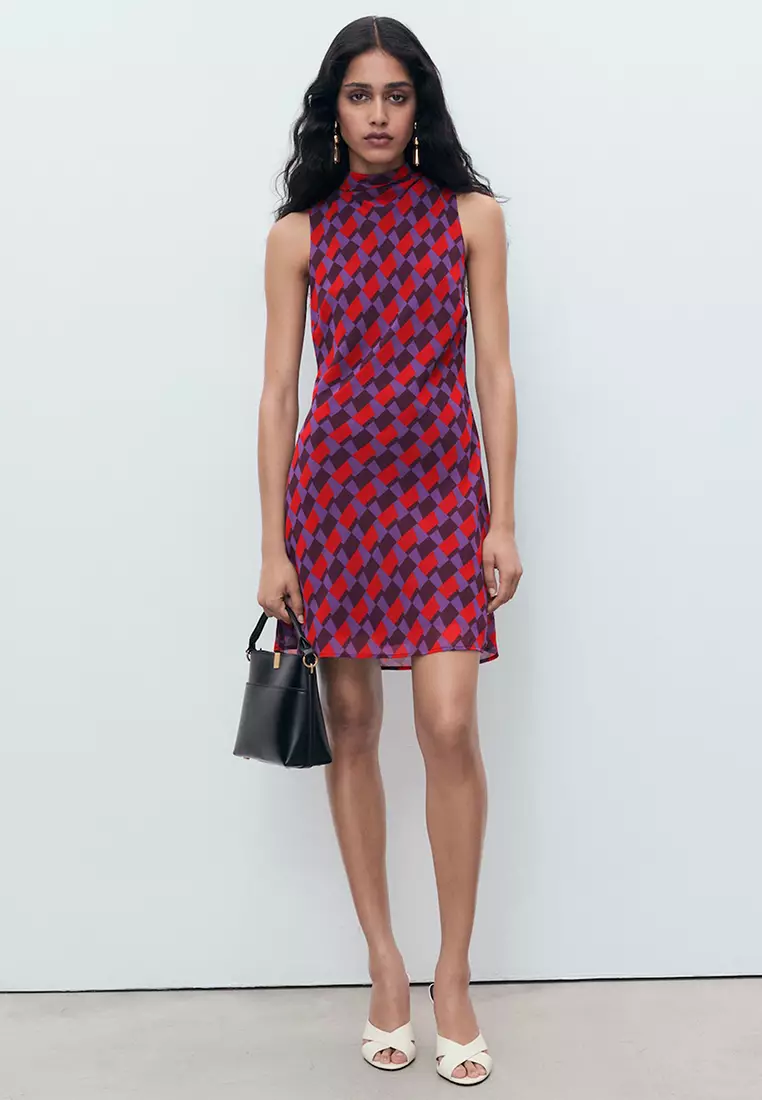Printed Dress With Bow Detail
