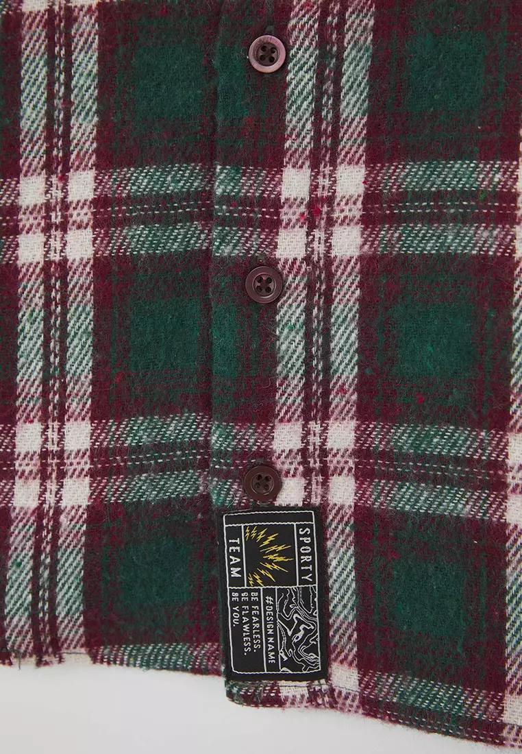 Plaid Lumberjack/Flannel Shirt Collar Regular Boys Shirt