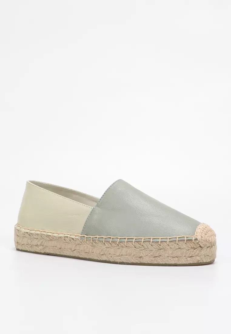 Color Matching Lamb Leather Espadrilles HB7102
