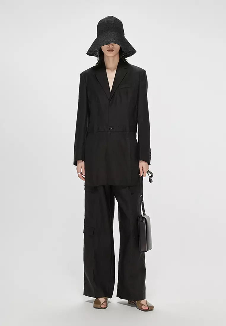 JNBY Women's Collared Long Sleeve H-Shaped Maxi Coat
