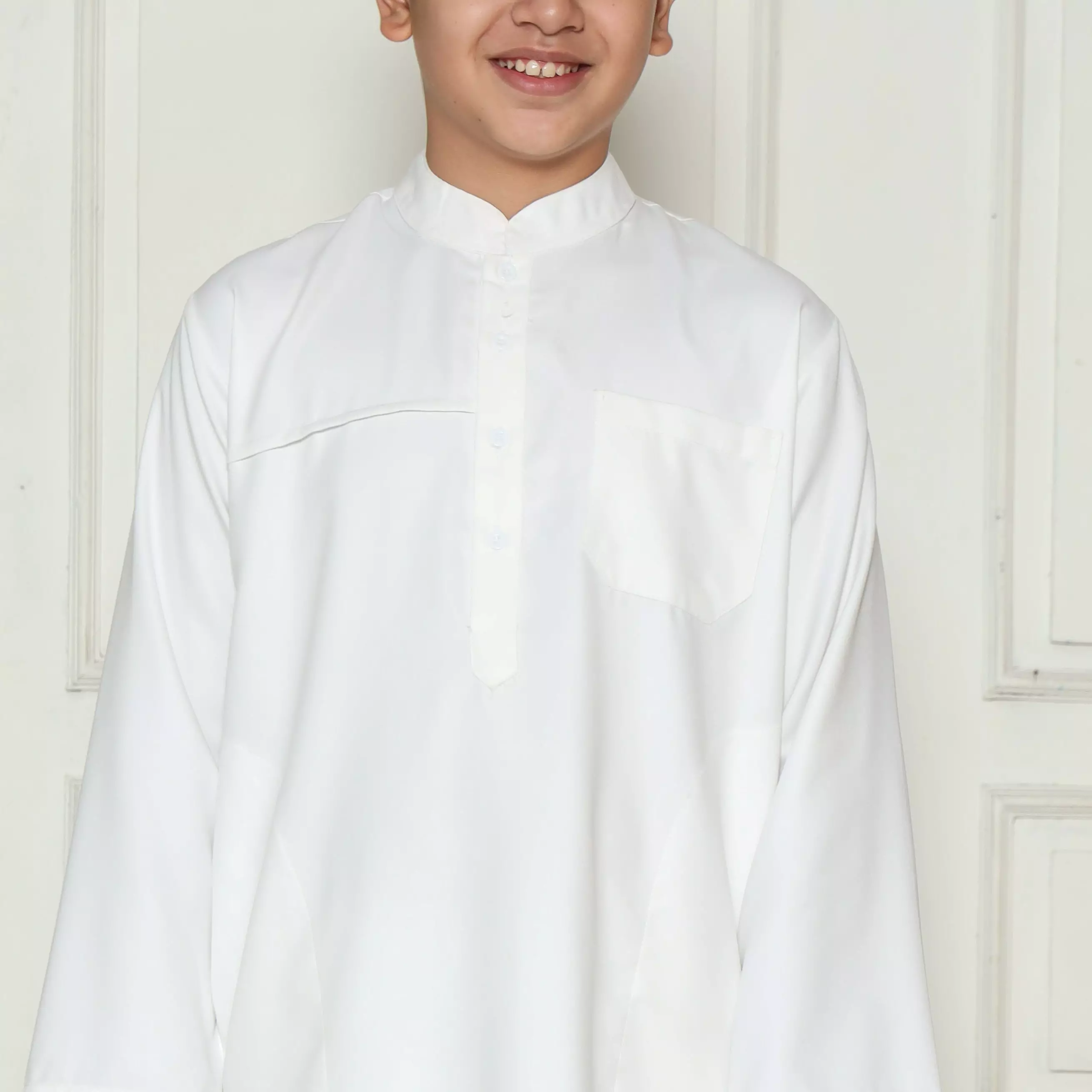 Setelan Baju Koko Pakistan Kurta Couple Anak PKA 10 White BW