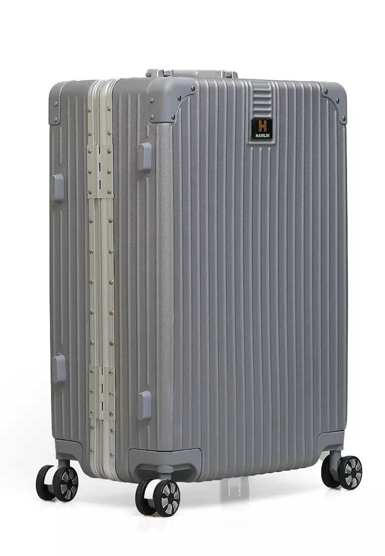 Austin Koper Unisex Classic Design Size 24 Inch Travel Bag Large Compartment TSA Lock Material Frame Alumunium Alloy ORIGINAL - Silver