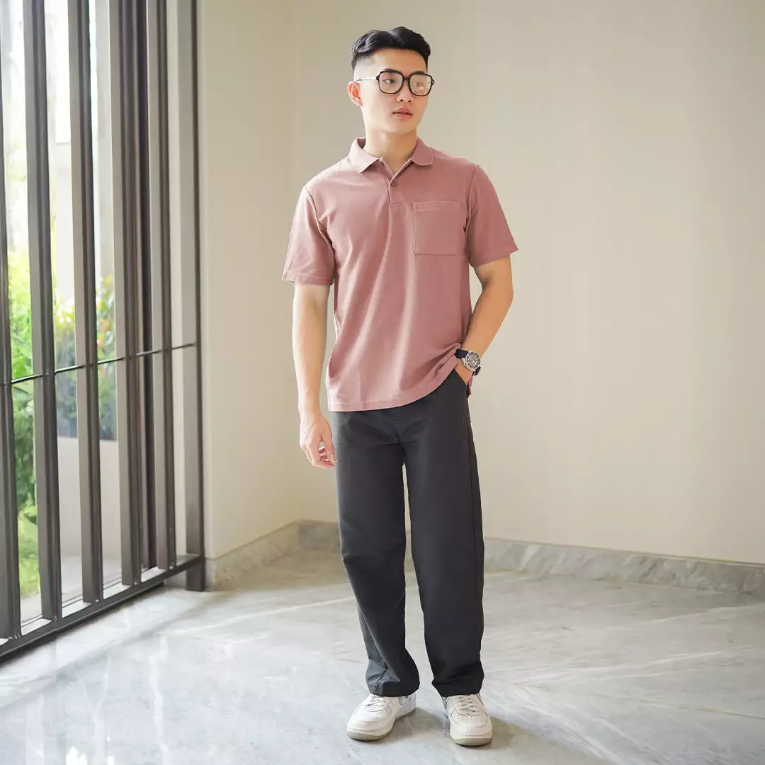 Kale PARKER DUSTY ROSE / Polo Shirt Reguler Fit / Kaos Polo Pria / Kaos Pria / Kaos Kerah