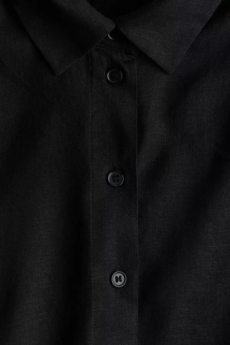 Oversized linen-blend shirt