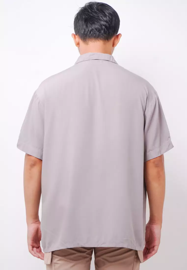 NTA20 Kemeja MKM Men Basic Polos Abu With Pocket