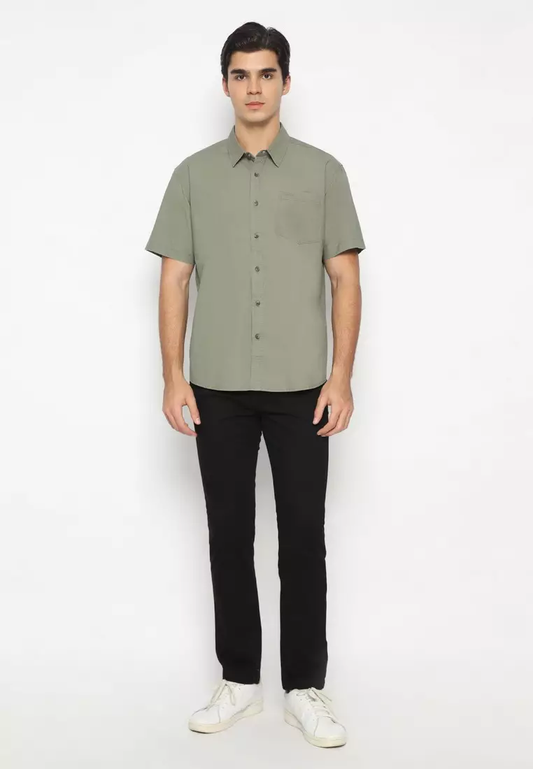 POLICE Kemeja Polos Cotton Matcha Regular Fit Pria