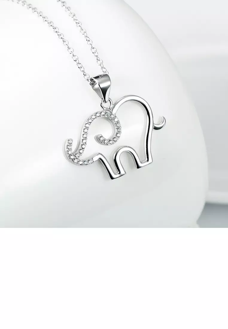 Buy Mooclife 925 Sterling Silver Fashion Simple Elephant Pendant - Main Image